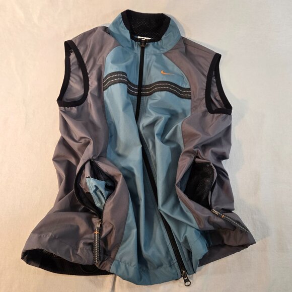 Vintage NIKE Gorpcore Y2K Retro UNISEX Reflective Green/Gray Zip Up Vest Size M. - Picture 6 of 16